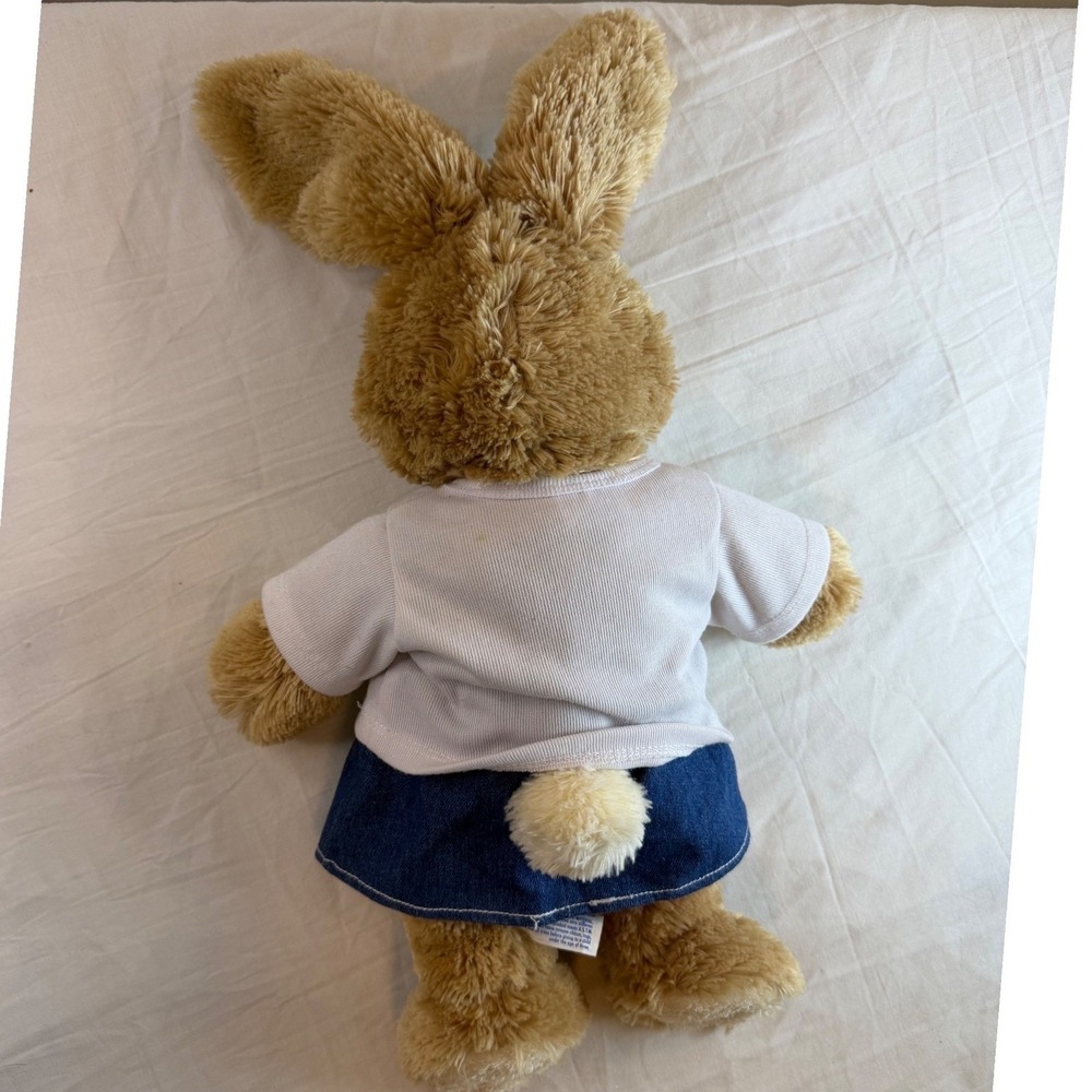 Build‎ A Bear Workshop Bunny Plush White Shirt Denim Skirt Hello Kitty Underwear - Picture 6 of 11